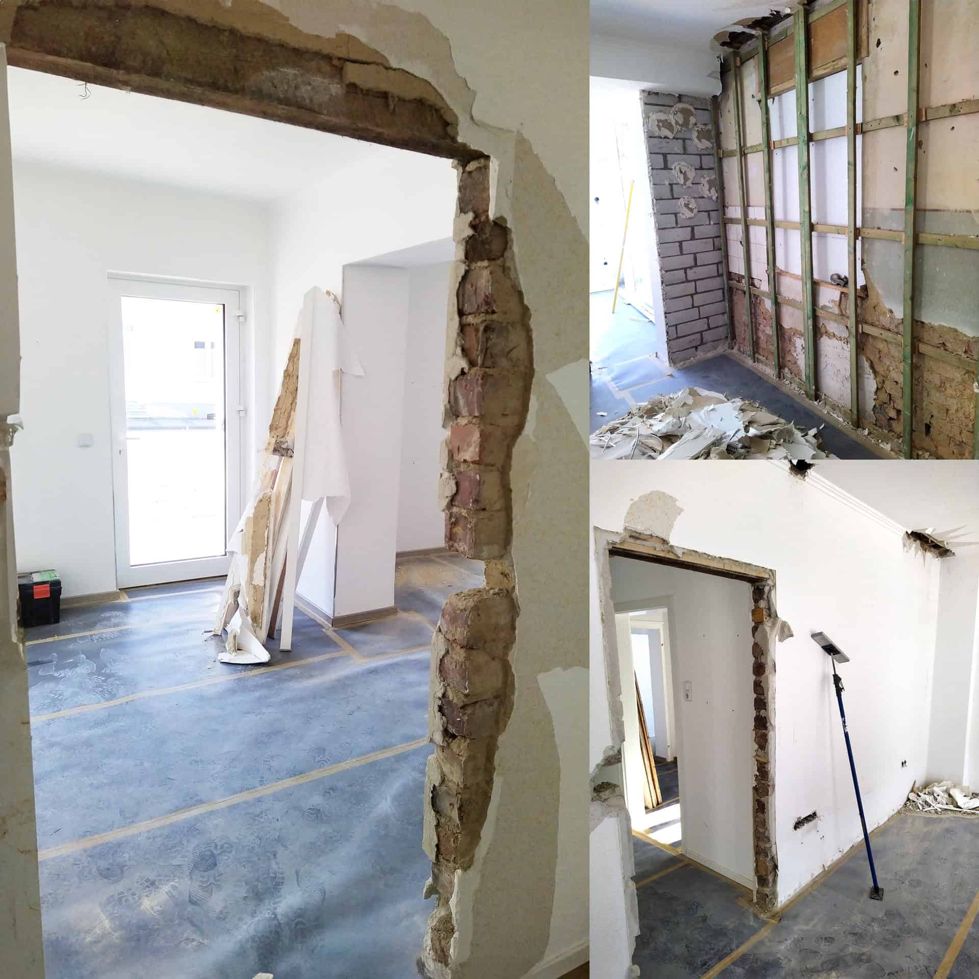 Abrissarbeiten zur Neugestaltung der Räumlichkeiten Abrissarbeiten zur Neugestaltung der Räumlichkeiten
